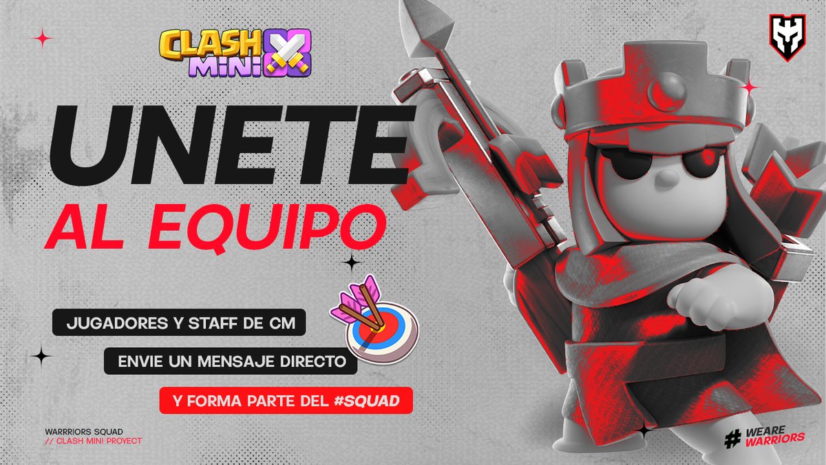 🟥 <a href="/WarriorsSquadGG/">Warriors Squad #WS</a> | Clash Mini

Llegamos a <a href="/ClashMini/">Clash Mini</a> en busqueda de jugadores y staff durante el 2024

🔺 Cualquier region 🌐
🔺 Discord y WhatsApp obligatorio
🔺 Con/sin experiencia

📝 Formate en un equipo solido y con proyeccion al competitivo

🔴#WeAreWarriors #ClashMini