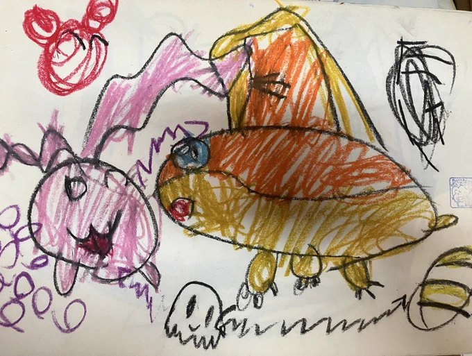 掃除してたら幼稚園のときの絵が出てきた... Pretty...