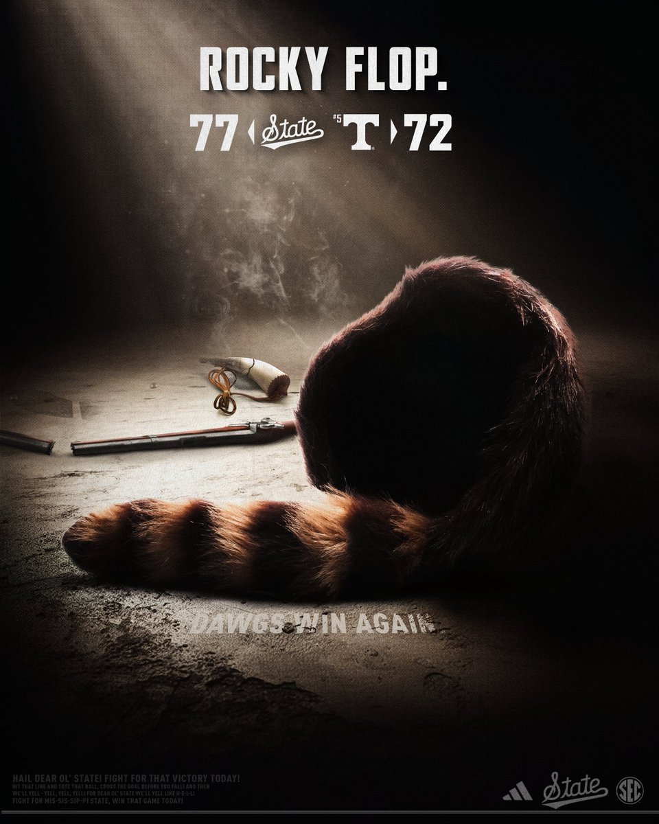 𝐃𝐎𝐖𝐍 𝐆𝐎𝐄𝐒 #𝟓 𝐓𝐄𝐍𝐍𝐄𝐒𝐒𝐄𝐄!

#HailState🐶