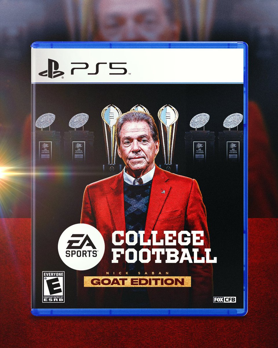 CFBONFOX's tweet photo. Should Nick Saban be on the cover of the next edition of a college football video game? 🤔🏆🎮 https://t.co/k6XxaVx8JP