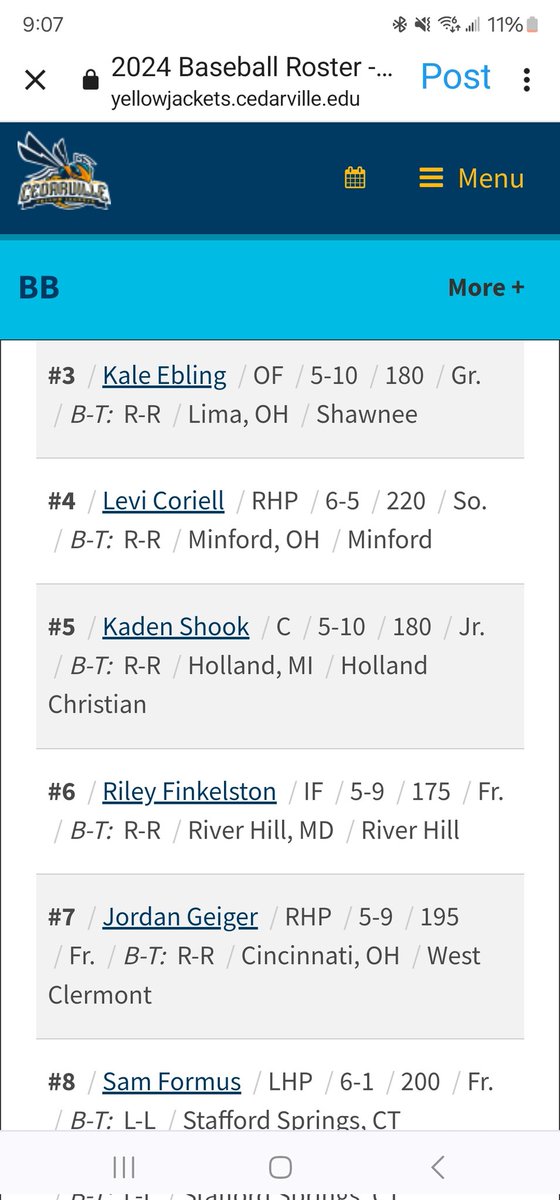 Cedarville Baseball updated their roster.  Jordan #7!
<a href="/WarhawksSouth/">Ohio Warhawks (South)</a> <a href="/OEBStatzer/">Ohio Elite - Statzer</a> <a href="/WCW_Baseball/">West Clermont Baseball</a>