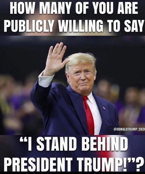 Liana53160's tweet image. How many of you are publicly willing to say &quot; I STAND BEHIND PRESIDENT TRUMP!&quot;?