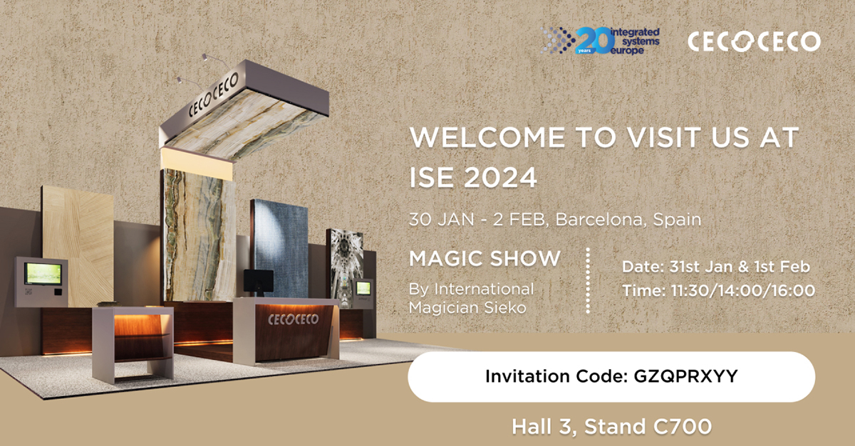 cecocecopro's tweet photo. Just 20 days left until Integrated Systems Europe (ISE) kicks off! 

Prepare to be captivated at ISE 2024, where CECOCECO introduces the latest evolution in luminous wall panels. Set the date and join us at ISE 2024. Find us in Hall 3, Stand C700!

#cecoceco #artmorph #ISE2024 https://t.co/0RrAaOoGWA