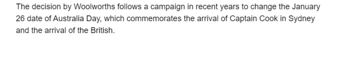 One for media watch <a href="/rebekahscanlan/">Rebekah Scanlan</a> article this morning stated Australia Day was when Captain Cook arrived. Quickly corrected by an editor I guess