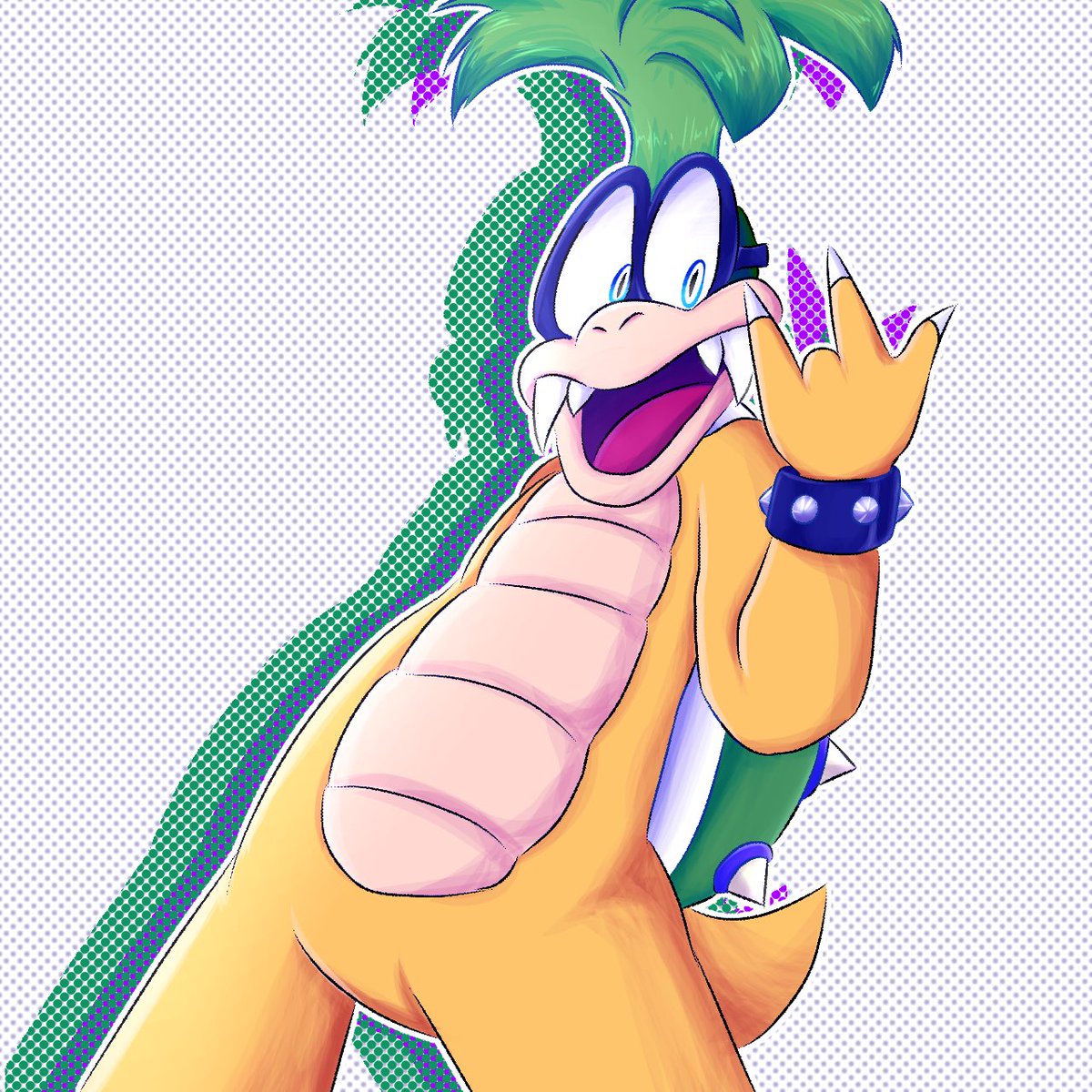 I tried perspective, didn't come out right but it's ok :0 anyway, Iggy! My favorite of the Koopalings! 
.
.
.
#Koopalings #iggykoopa