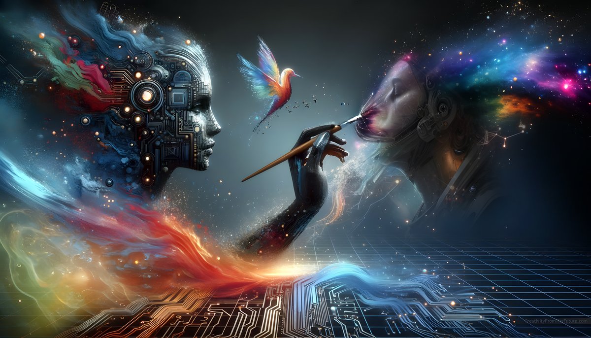 SolarGravity's tweet image. An AI entity and a human together paint a cosmic landscape, fusing the lines between technology, science, and creativity.

#creativity #TechArt #DigitalCreation #MachineLearning #HumanAICollaboration #Art #3DArt #TechInArt #3D #technology #AI #Render #composite @CFTFBroadcast