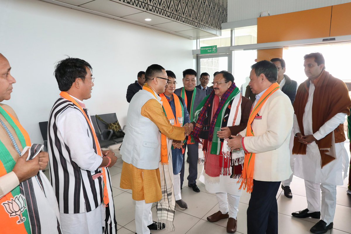 BJP (@bjp4india) on Twitter photo BJP National President Shri <a href="/JPNadda/">Jagat Prakash Nadda</a> received a warm welcome at Donyi Polo Airport in Itanagar, Arunachal Pradesh. BJP National President Shri <a href="/JPNadda/">Jagat Prakash Nadda</a> received a warm welcome at Donyi Polo Airport in Itanagar, Arunachal Pradesh.