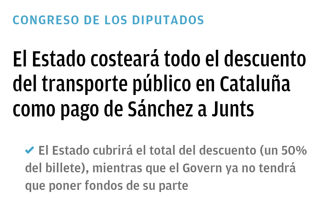 Que gallegos, extremeños y murcianos paguen el descuento en el transporte público a los catalanes es una medida muy de izquierdas, lo que pasa que no lo entendéis porque sois fachas.