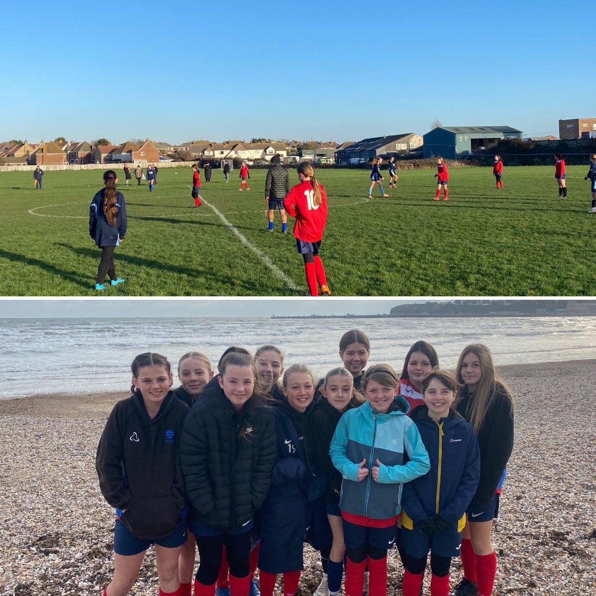 PlymstockS's tweet image. Congratulations to our Under 13s girls who have made it to the last 16 in the country in the national cup. They returned from Dorset having won 5-1, with a hat trick from Evie P and further goals from Amelia G and Priyah J
