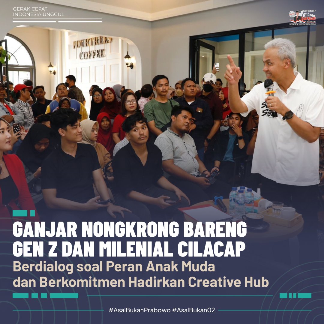 moerdimar's tweet photo. Ganjar Berkomitmen Hadirkan Creative Hub untuk anak muda.

AMANDA ZAHRA UMUR 25 UNHAS #ANCIKA1995 KAMIS #zonauang PRAMUKA KELAS 10 PRABOWO SIANG https://t.co/TJcad8BarK