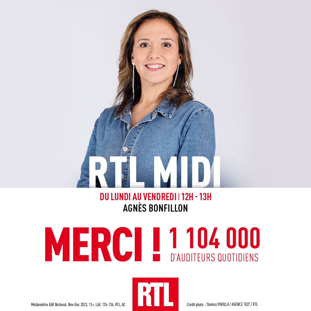 🎙🔴#AudiencesRadio MERCI ! 📰 #RTLMidi avec @abonfillon75, @ericbrunet et @vincent_parizot informe près de 1,1 million d’auditeurs chaque jour ! #Radio #Médiamétrie
