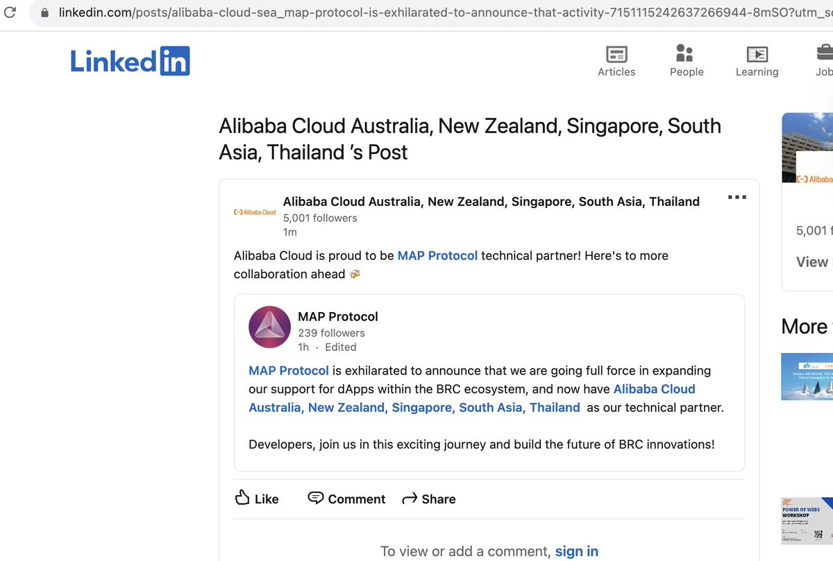 Alibaba APEC NEWS! #bitcoinL2 <a href="/MapProtocol/">MAP Protocol</a> partnership.