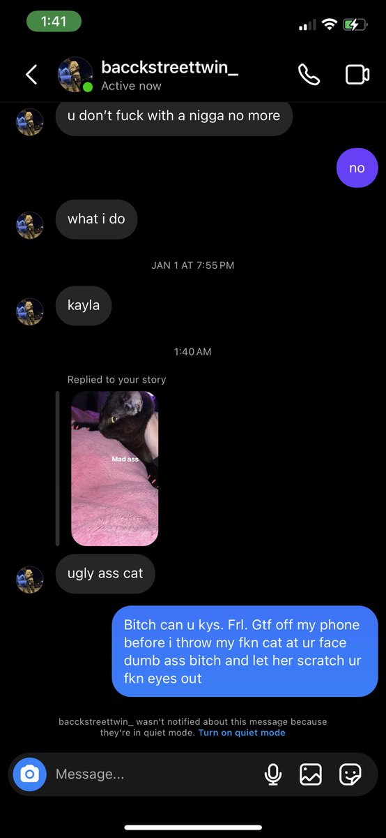 I do play no games bout my baby. Dont never find it in yo heart to talk about my cat!!!!