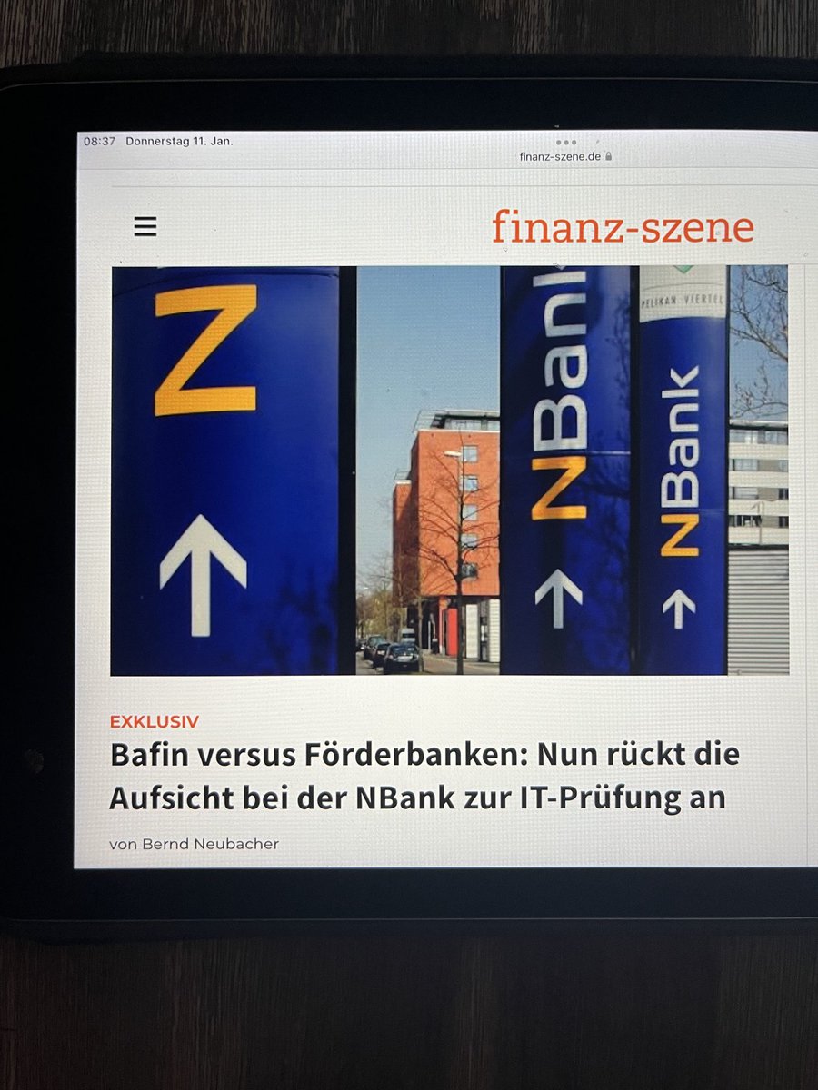 neubacher_b's tweet photo. #Bankenaufsicht #Bafin #Förderbanken #IT #Sonderprüfung Die Aufsicht nimmt die Förderbanken und deren IT in den Fokus: Am Dienstag brummte die BaFin der L-Bank höhere Kapitalvorgaben auf, nun rückt sie bei der NBank zur Sonderprüfung an. https://t.co/Db78F6AHDz