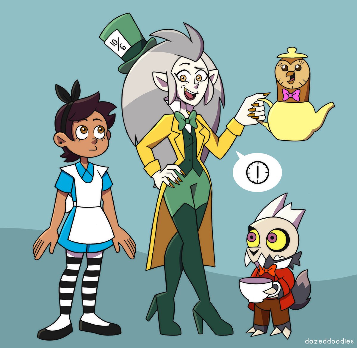 Luz in Wonderland Au. For The Owl House Anniversary #TheOwlHouse