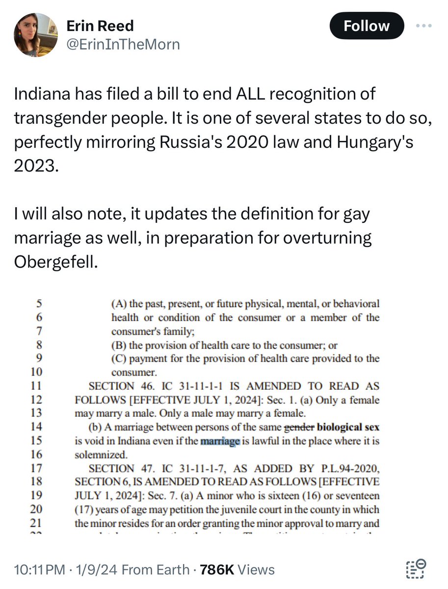 ZachWLambert's tweet image. These are 2 of 79 new anti-trans bills (seeking to block trans people from legal recognition, education, healthcare, and public existence) introduced so far in 2024.

79 bills in 10 days.

Add that to the 175 bills carried over from 2023 and that’s 254 anti-trans bills in state…