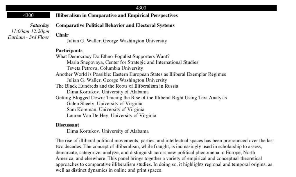 Made it to NOLA for #SPSA2024! Look forward to talking about the Black Hundreds and discussing comparative illiberalism on Saturday!