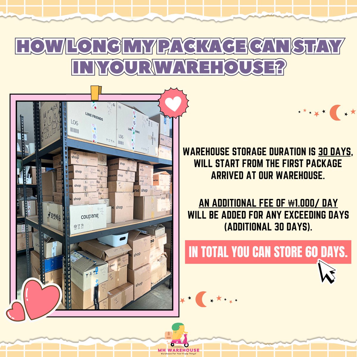 mhwarehouse's tweet photo. Shop as much as you want in Korea websites and send to #MHwarehouse without worrying about your storage day!🙌🏻
Interested? Don't hesitate to join.
💌Korean proxy warehouse address kpop GO seller wts blackpink straykids nct127 xodiac newjeans bts seventeen lisa jennie taehyung https://t.co/xgxSjY75xa