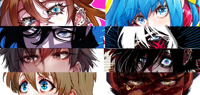 #このタグを見た人は自分の絵柄の目部分を見せる 