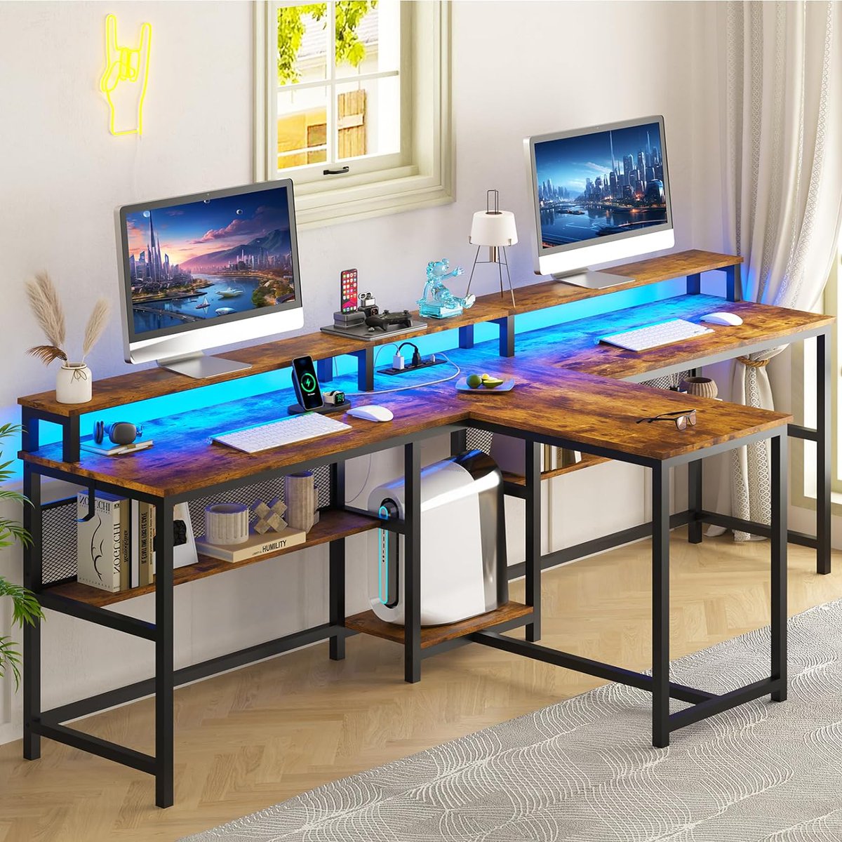 Sometime this year, I hope to be purchasing this desk to replace my main PC setup that's falling apart. The left side will house my main PC and possibly my Windows XP ThinClient. The right side will house my vintage computer streaming setup. The middle part will be for laptops.