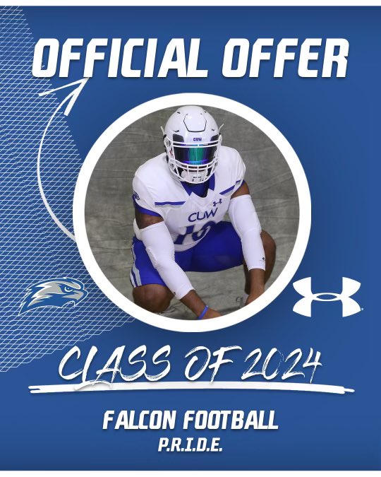 After a great conversation with <a href="/FBCoachATaylor/">Adam Taylor</a> I am blessed to have received an offer from <a href="/CUWFB/">CUW Falcon Football</a> !!!
<a href="/CrosslandMason9/">Mason Crossland</a> <a href="/CHSEWrightDBs/">Coach_E_Wright</a> <a href="/BrianBelles3/">Brian Belles</a> <a href="/deeezz57/">Deezz57</a> <a href="/JUSTCHILLY/">Just Chilly</a> <a href="/CHSCobraFB/">Cactus Football</a> <a href="/azc_obert/">Richard Obert</a> <a href="/AZHSFB/">ArizonaVarsity.com 🔥PREPS🔥</a> <a href="/RsmithYWV/">Richard Smith</a> <a href="/GTRfootball/">Chester Brown</a> <a href="/gridironarizona/">Gridiron Arizona</a>