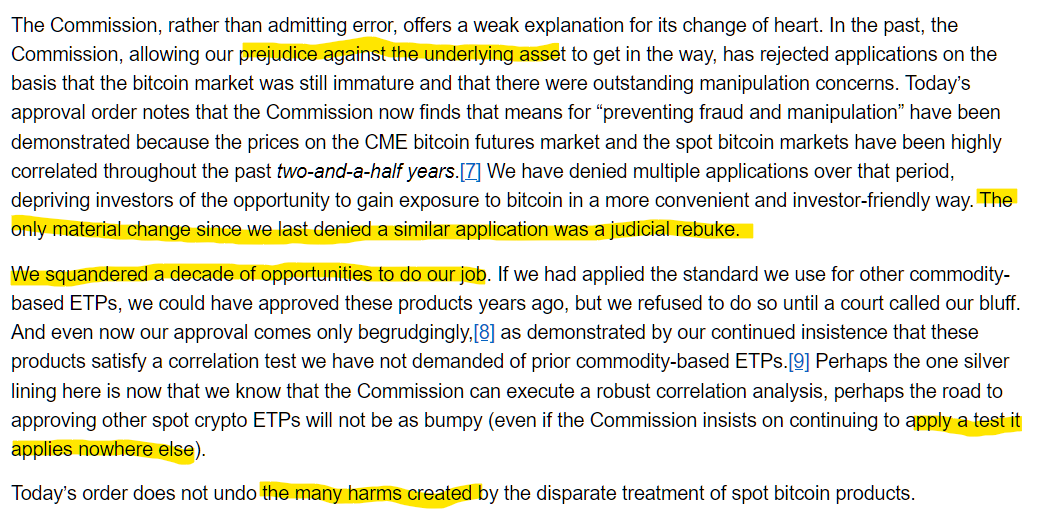 itsALLrisky's tweet photo. NEWS: SEC Commissioner Hester Peirce torches her agency for taking a 10 years to approve a spot Bitcoin ETF: "We squandered a decade of opportunities to do our job"

Which do you prefer: "SEC, three letter acronym, middle word is Elon’s" or "Shortseller Enrichment Commission"? https://t.co/RJtBD5rHFb