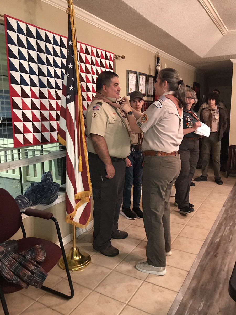 Completed my ticket and earned my Wood Badge beads this week! Grateful to have gone through this amazing <a href="/boyscouts/">Scouting America</a> leadership program with the <a href="/AlamoAreaBSA/">Alamo Area Council</a>. Humbled to have my son replace my kerchief and woggle.