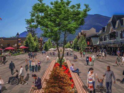 BrentToderian's tweet photo. Here’s a truly bizarre one, from beautiful Banff Alberta — Parks Canada opposes continuing the highly successful car-free Banff Avenue. Park superintendent Salman Rasheed wrote weird letter to Town Council — does he want cars back?

100% wrongheaded.
https://t.co/zbKag4GMTJ https://t.co/uEvvT6oXc5