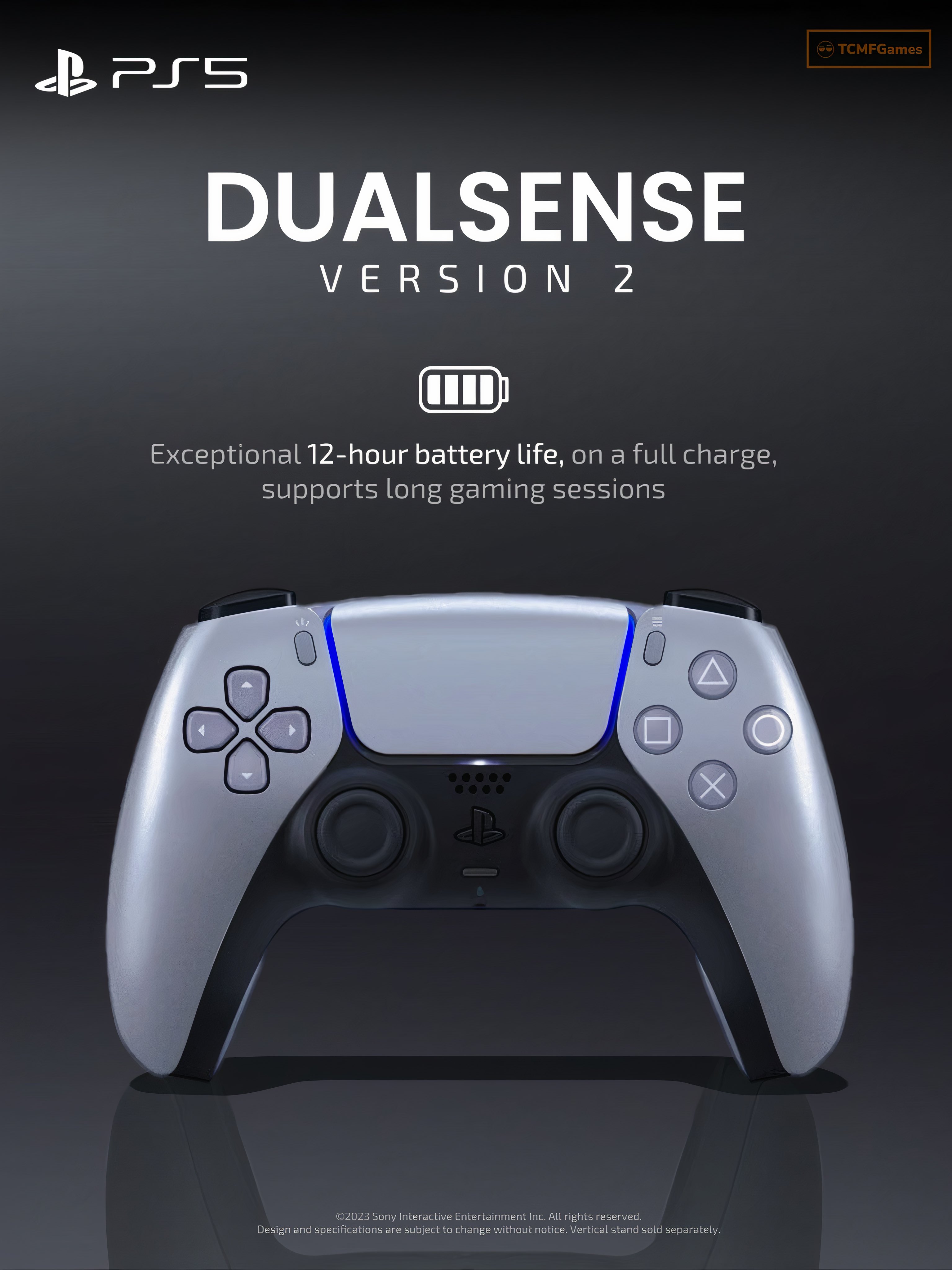 TCMFGames on X: NEW DUALSENSE VERSION 2 ( V2 ) 👀🔥 • This new version of  the Dualsense controller comes with an exceptional 12-hour battery life, on  a full charge, supports long