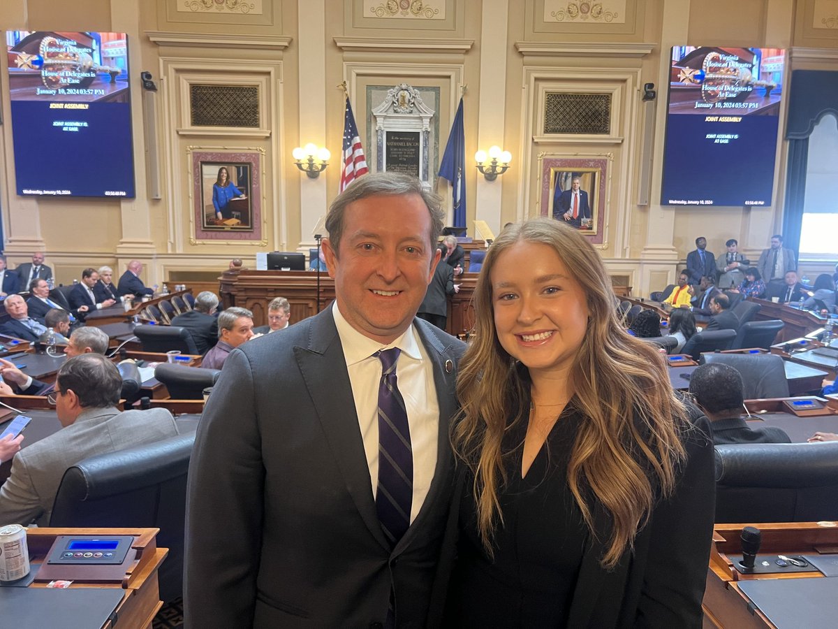 Center4Politics's tweet photo. Thanks to @Center4Politics Scholar @DavidIRamadan and Sen @ToddPillionVA for making our @UVA student visit to the State Capitol today during #Jterm24 a very memorable event. https://t.co/COJsNoYeUx