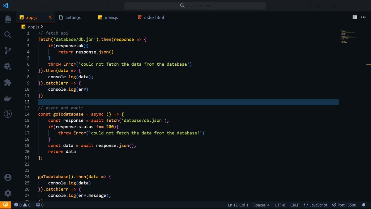 Scott_9135's tweet image. Asynchronous programming.
It's not that bad when you don't rush it,
Learned:
Request Object
Callback
Fetch api
Promises and
Async and await.
Now am going back to finish my project
#javascript
#learningcode
#buildinpublic