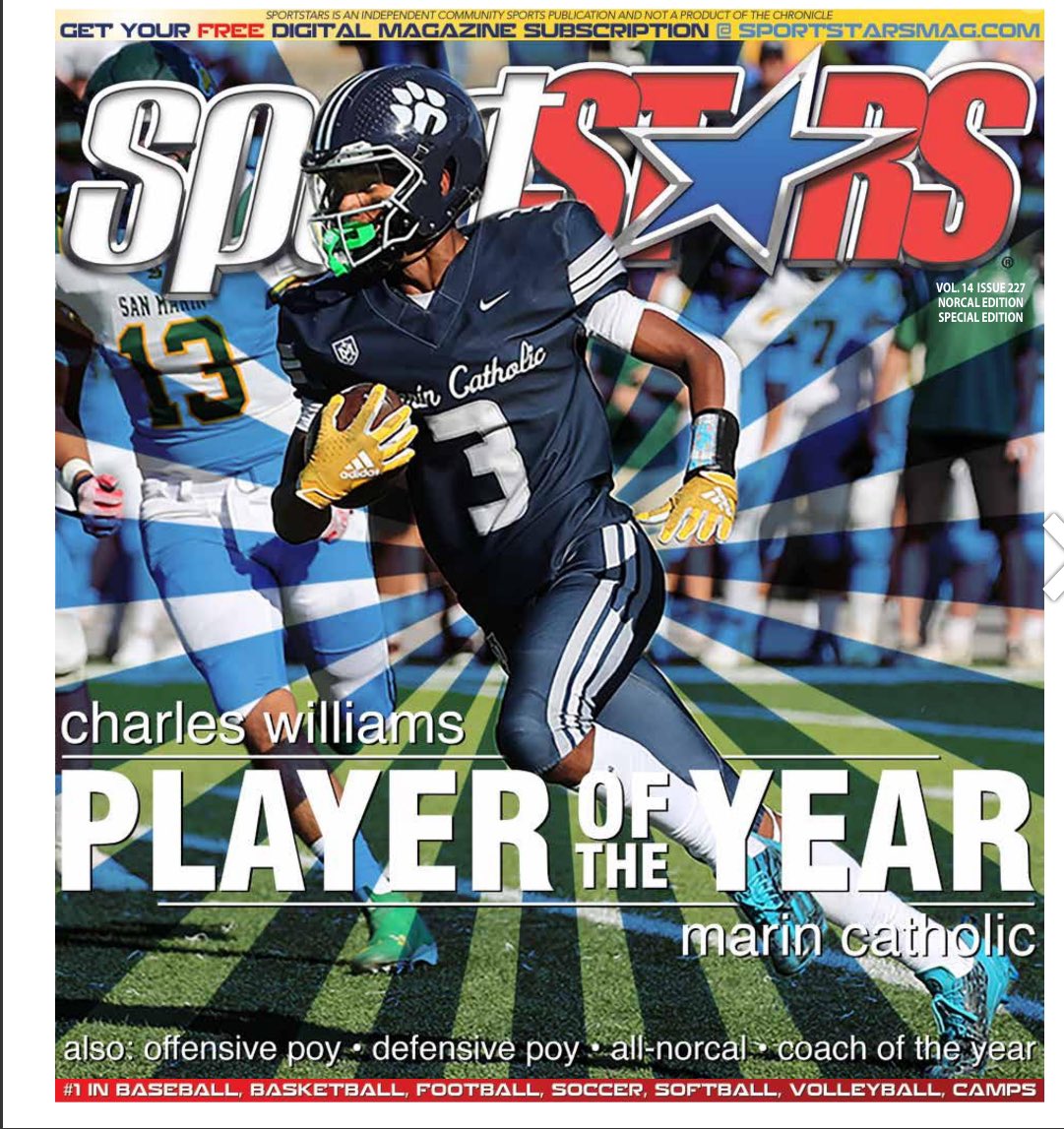 Our first ever All-NorCal Football special edition digital issue is out w/ our 54-man All-NorCal Team + features on Player of the Year, Charles Williams, Off. POY Ryder Lyons, Def. POY Jabari Mann and Coach of the Year, Justin Alumbaugh. Find it all here: sportstarsmag.com/magazine_archi…