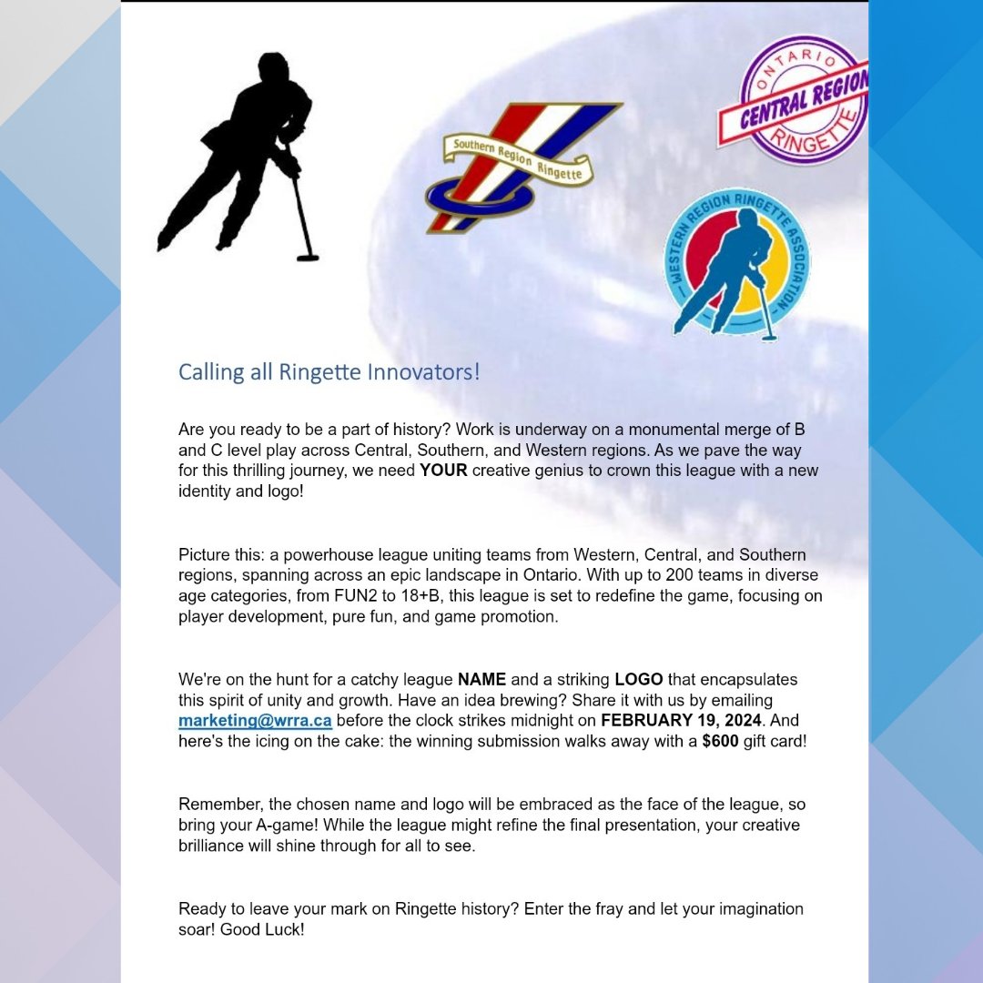 Calling all budding artists and creative souls! See the form for details #Oshawaringette