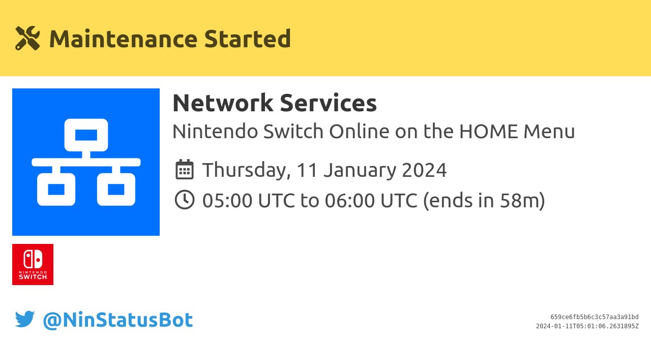 Nintendo switch cheap online maintenance