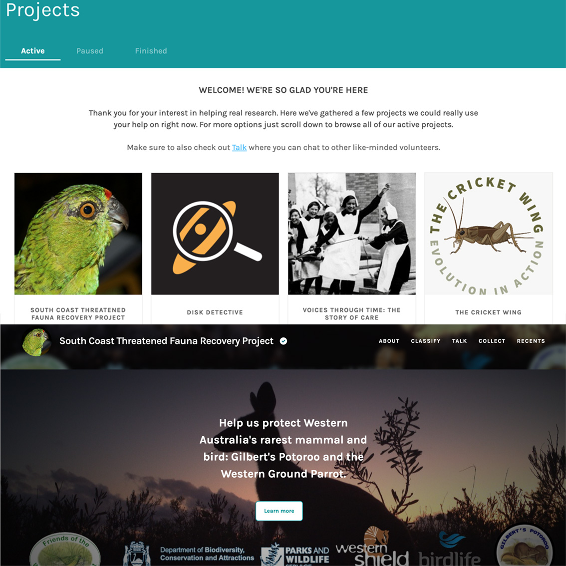 Exciting News: @the_zooniverse are featuring the South Coast Threatened Fauna Recovery Project on their homepage! 3096 volunteers are currently helping monitor feral predators & threatened species @ #TwoPeoplesBay. Join them & have fun IDing some animals zooniverse.org/projects/abbst…