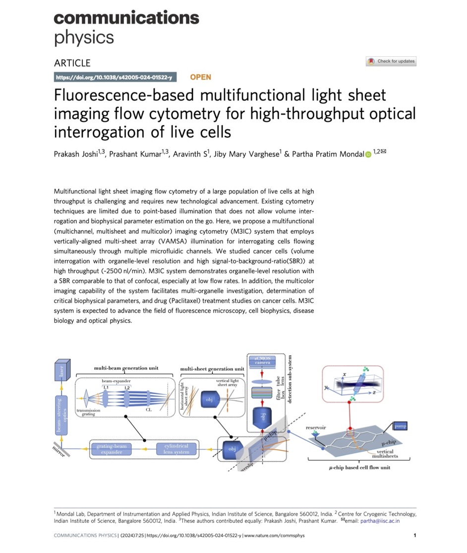 MondalLabs's tweet image. Happy to present the NEXT GENERATION LIGHT SHEET IMAGING FLOW CYTOMETRY system for Disease Biology and Biomedical Physics: lnkd.in/gDpDW9-X