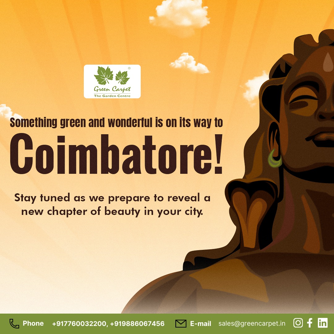 Coimbatore, something wonderful is on its way! We're bringing a touch of nature to our city. Stay Tuned.🌳

#greencarpet #coimbatore #CityscapeRefresh #GreeningCoimbatore #SustainableLiving #CityRevival #EcoDevelopment #EcoDevelopment #NatureInnovation #planters #newbeginnings