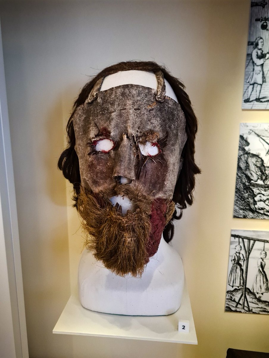 StoryScotland's tweet photo. Is this the creepiest mask you've ever seen? It's probably the creepiest thing I've ever posted, made from fabric, leather and human hair...

You can find this in the National Museum of Scotland and it was owned by outlawed minister Alexander Peden. https://t.co/0yxd9ElABZ