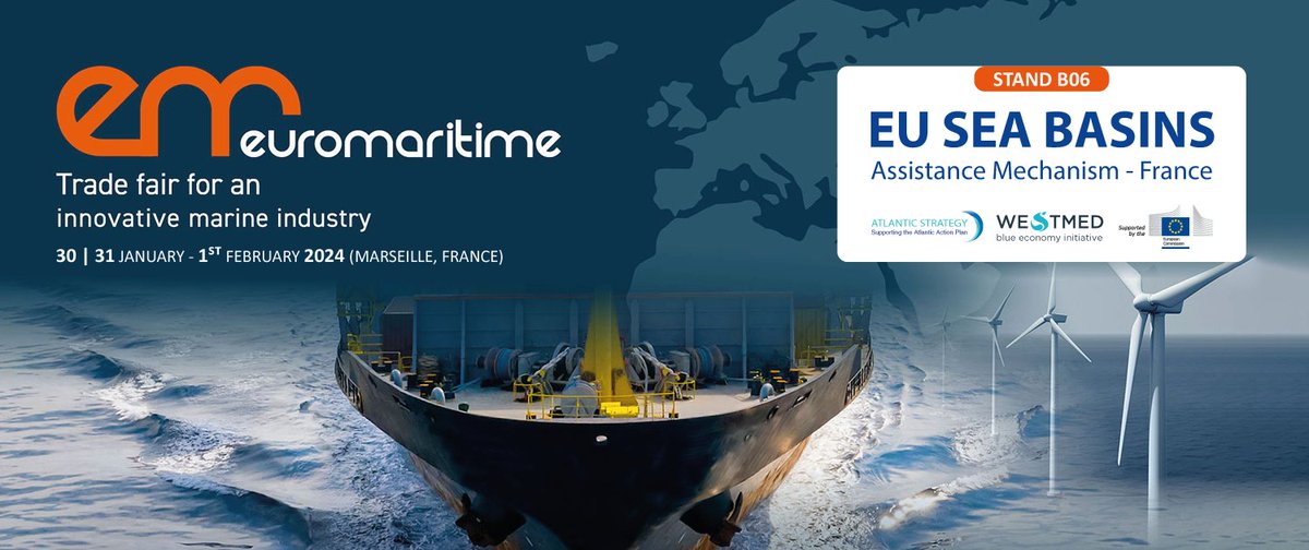 ⚡️Joint #WestMED and @EUAtlantic French National Event @Euromaritime24! Workshop with a.o. ☑️ French regions cooperation with southern shore #Mediterranean countries ☑️#BlueSynergies between the Atlantic and Western Mediterranean 🗓️30 Jan 24 Info👉shorturl.at/inCN7