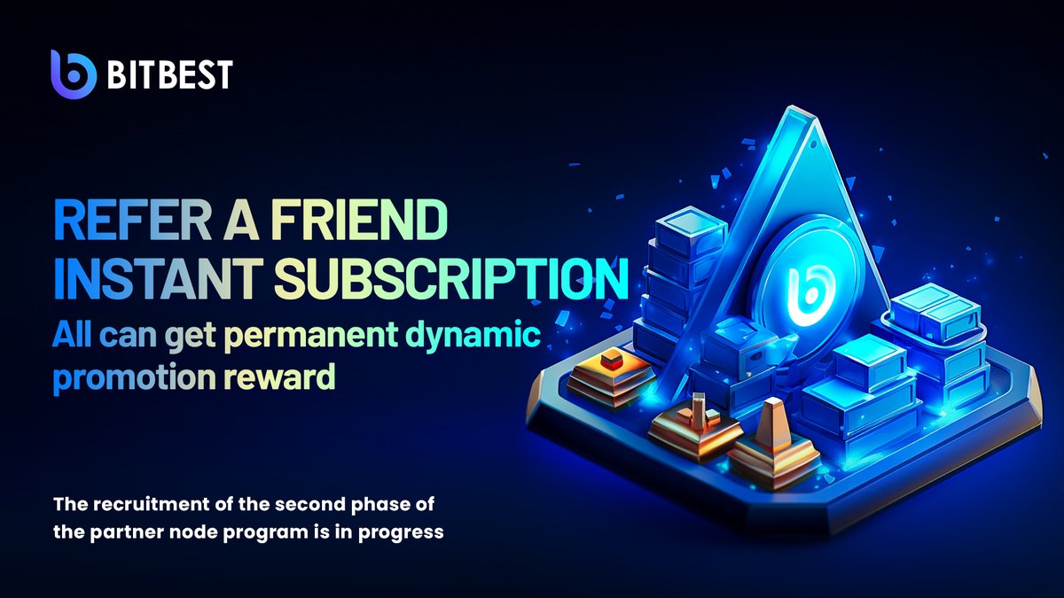 _BitBestdex's tweet photo. 🌟 Phase 2 Partner Node Program recruitment begins!  The new incentive policy is officially implemented, and all partner nodes will be permanently rewarded with dynamic promotion.  Whether it is to recommend friends to join or choose to join at this time, it is the right choice!  Meet the opportunity of success together!  ✨🤝#BITBEST # Partner node # Incentive policy