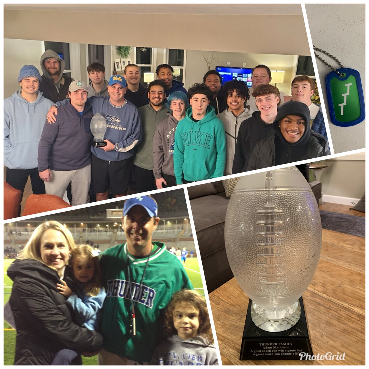 Amazing (&amp; slightly 🥲) surprise visit tonight from/ <a href="/MVHSFootballTTT/">Mtn. View Football</a> #Team38 &amp; #Team43 players as we officially closed a 🏈 loop that began in 2013 when many of them were 8 &amp; 9 years old!  So thankful for the many memories &amp; lifelong relationships that will follow! #Family #TTT