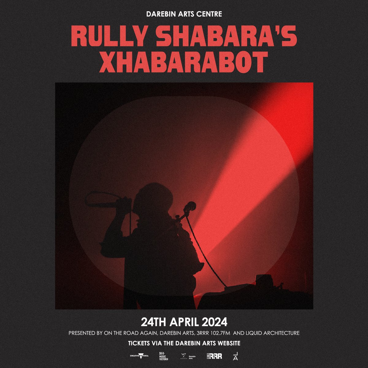 Tickets are now available for Rully Shabara’s XhabaraBot at Darebin Arts Centre for Music for the Stages!

Wednesday the 23rd April
7.30pm

Tickets via the Darebin Arts Website: arts.darebin.vic.gov.au/whats-on/event…

#rullyshabara #liquidarchitecture #darebinarts #darebinartscentre