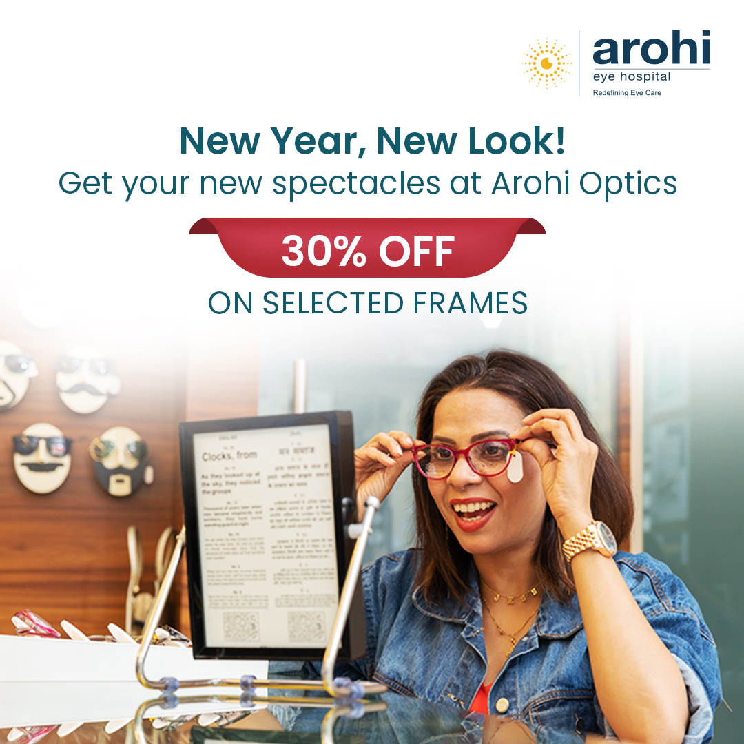 ArohiEye's tweet photo. To celebrate the New Year, we're excited to #offer an exclusive 30% OFF on selected frames! 🏷️

Whether you're looking for something classic, trendy, or totally unique, we've got your perfect match. 👓

📍 Visit us at Arohi #Optics and find the glasses that make you shine! https://t.co/YcvuEfVuhm