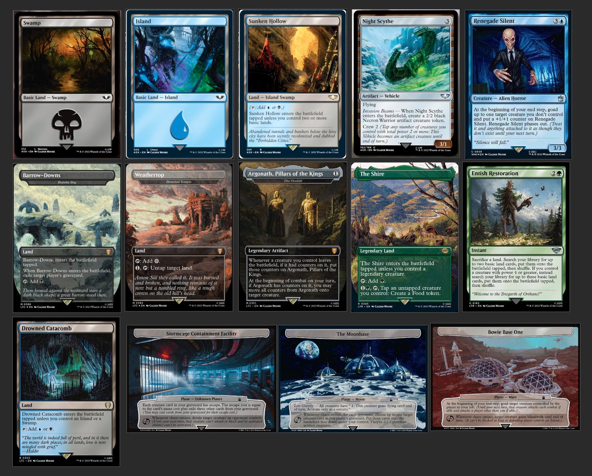 CalderMoore_'s tweet photo. All the MTG cards I painted that have been released so far! Cant wait for all the unreleases ones to reveal! https://t.co/7Uhwmwdju2