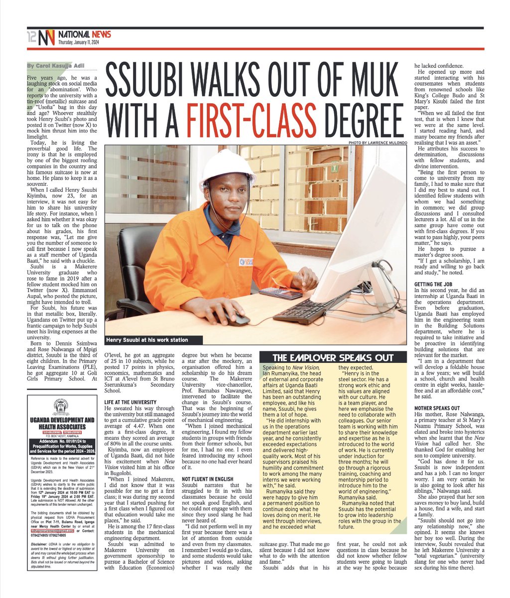 Suubi like his name, gives the youth of this country hope. 

Eng <a href="/HenrySsuubi/">Henry Ssuubi</a> ladies and gentlemen.