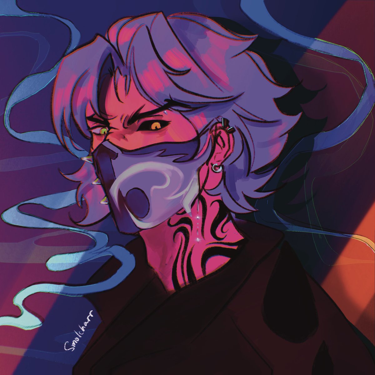 Piercings, mask and neck tat Kayn 
#Kayn #Heartsteel