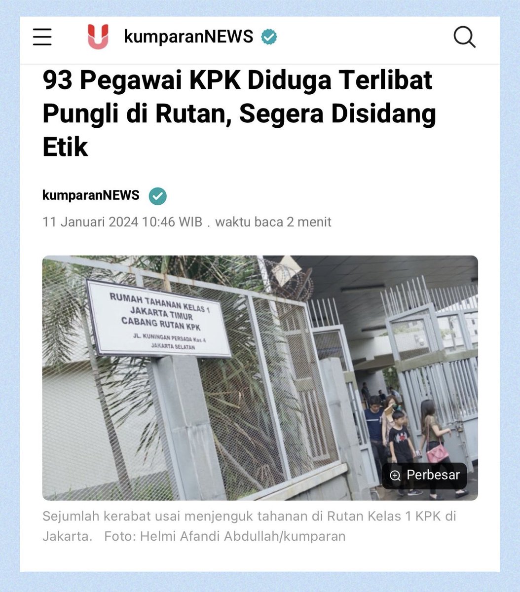 Dandhy_Laksono's tweet photo. 75 pegawai dinyatakan tak layak jadi ASN karena tak lolos Tes Wawasan Kebangsa(t)an ala Jokowi-DPR.

Dan inilah contoh anak bangsa(t) yang lolos dan layak jadi ASN. Termasuk Lili Pintauli dan Firli Bahuri. https://t.co/Mt1Gya2aE9
