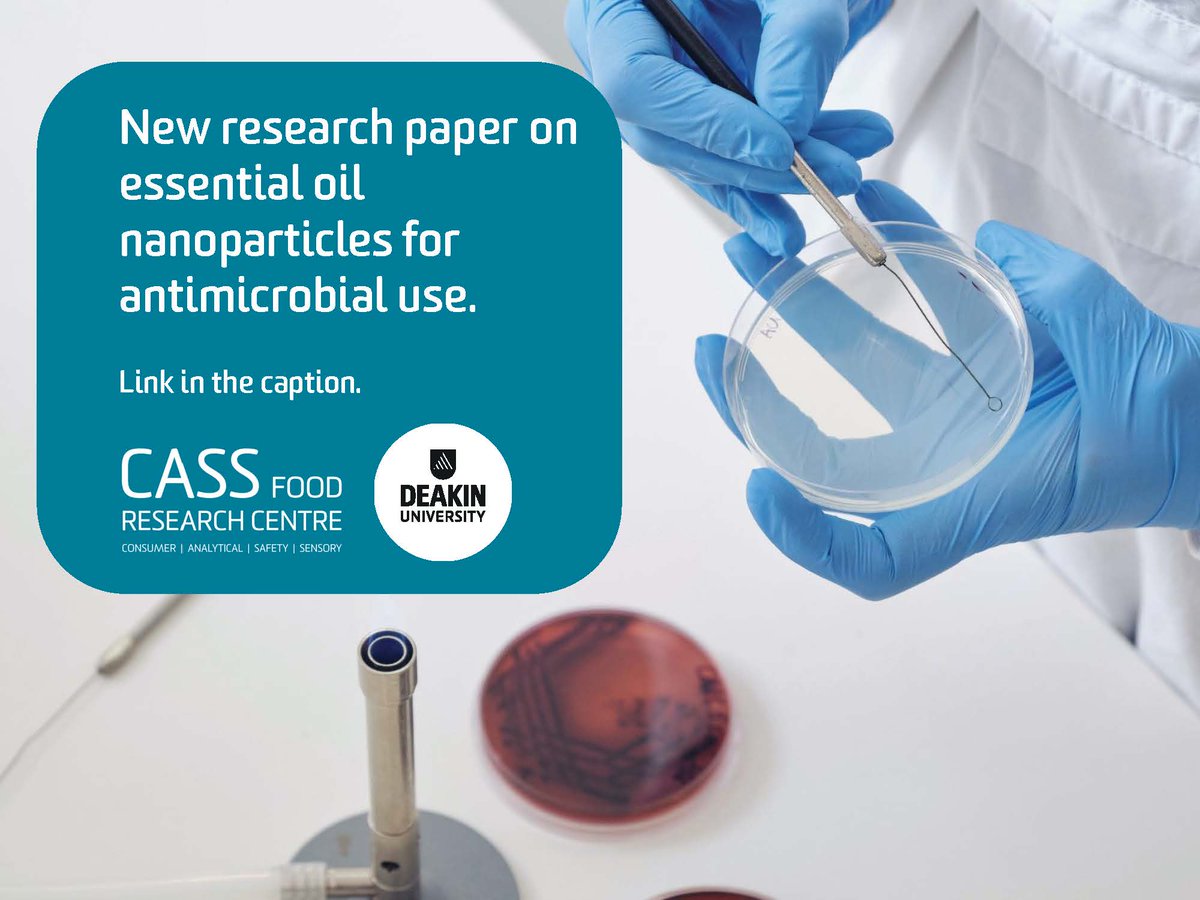 New CASS paper: Preparation, physicochemical characterisation and assessment of liquid and vapour phase antimicrobial activity of essential oil loaded lipid nanoparticles bit.ly/3voG6ag