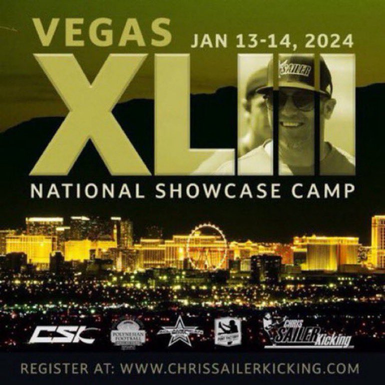 NathanGamette's tweet photo. Excited to be attending the Chris Sailer kicking showcase camp this weekend in Vegas! @Chris_Sailer https://t.co/WrW5eVzoSd