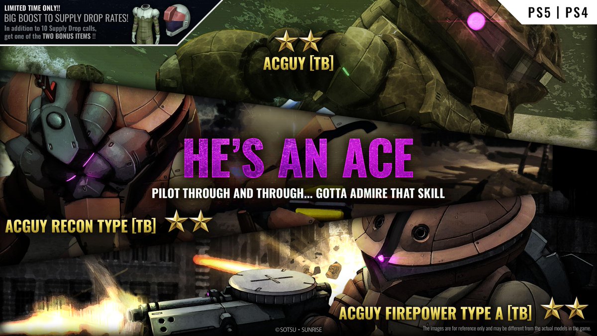 GBO2EN's tweet photo. Prepare for trouble, and make it triple!

This week we have Acguy [TB], Acguy Recon Type [TB], and Acguy Firepower Type A [TB] on PlayStation.

Learn more below: https://t.co/M9gHvwK6LN https://t.co/tIUZ9oWmQF